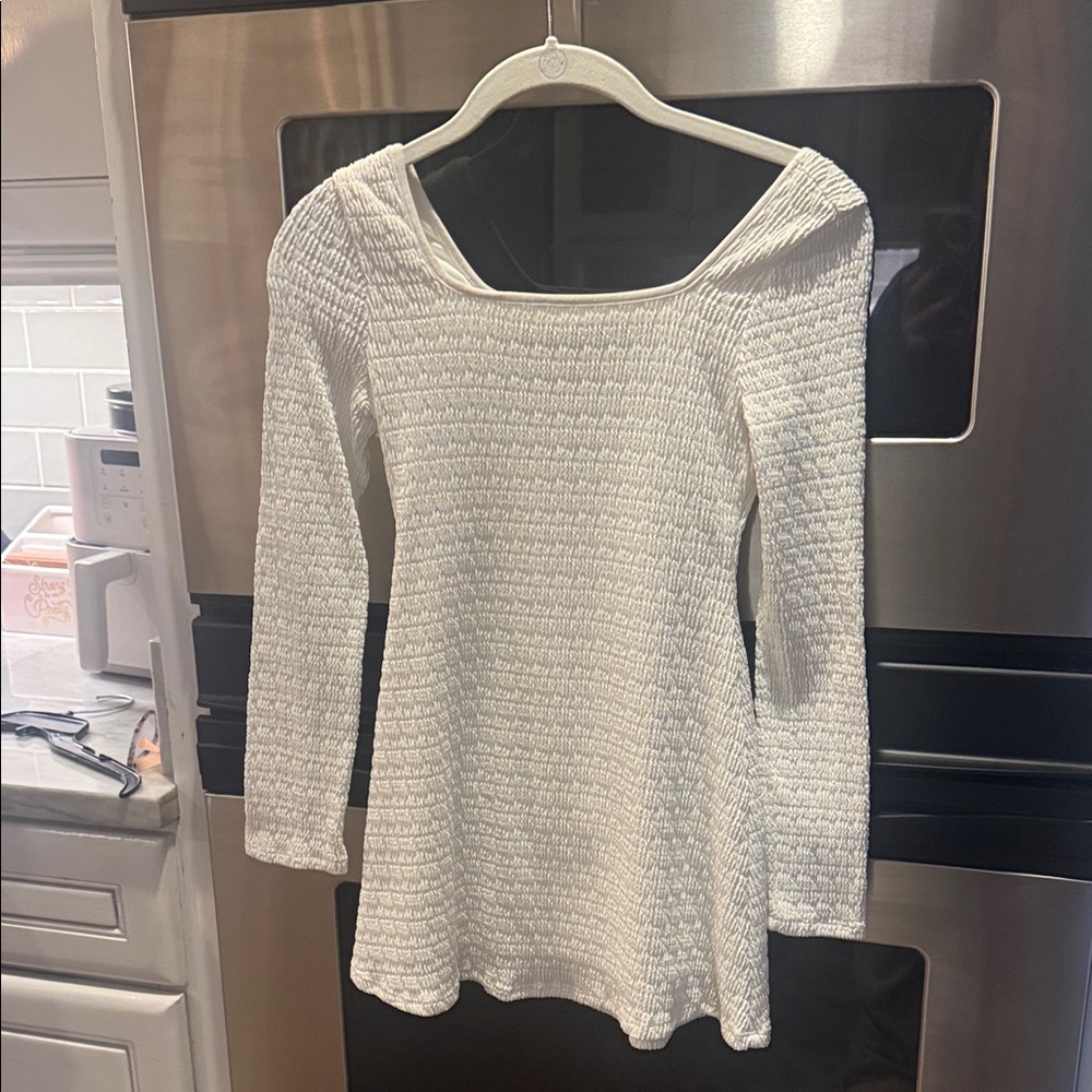 Art Class White Textured Kids Dress